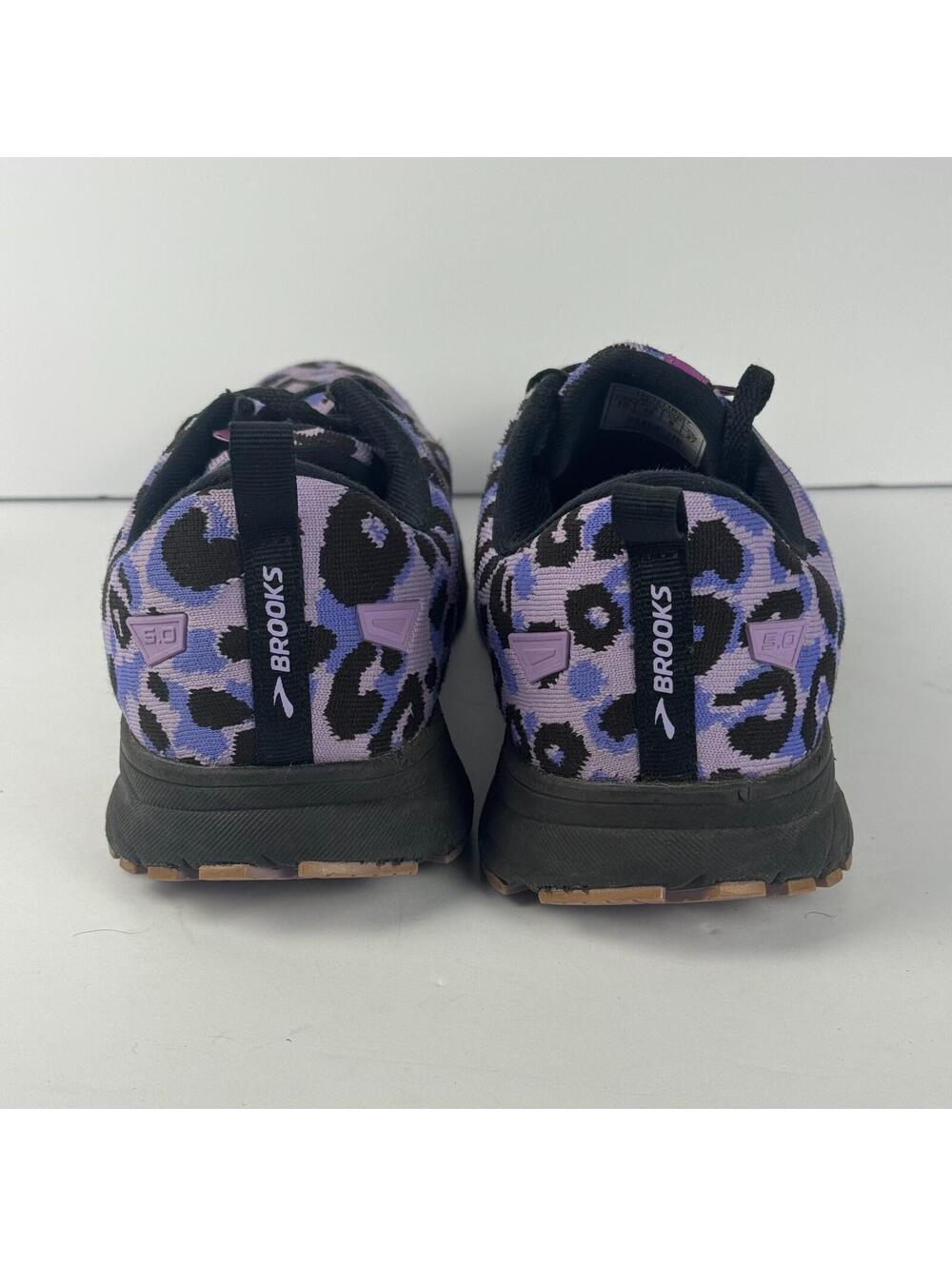 Brooks Revel 5 Purple Leopard Print Athletic Running Shoes Womens Size 10 - Picture 4 of 11